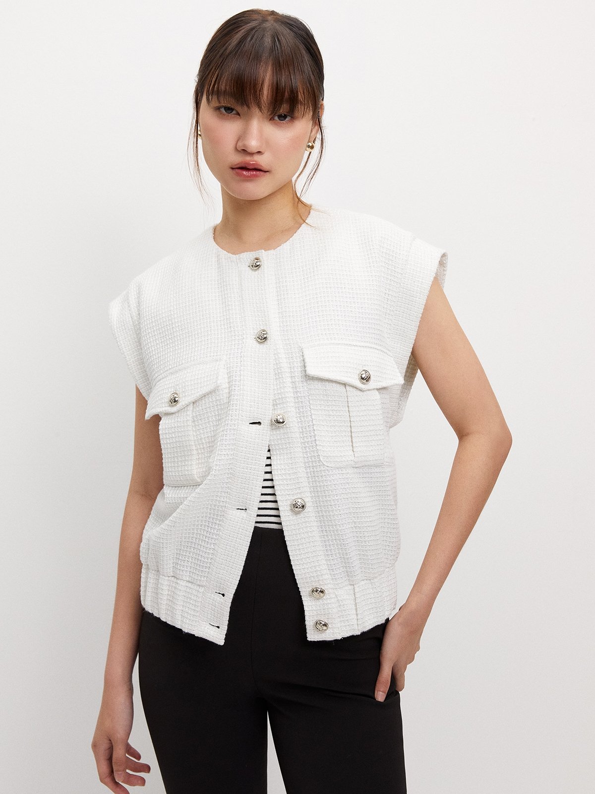Fringe tweed vest – L'AUBE BLANC