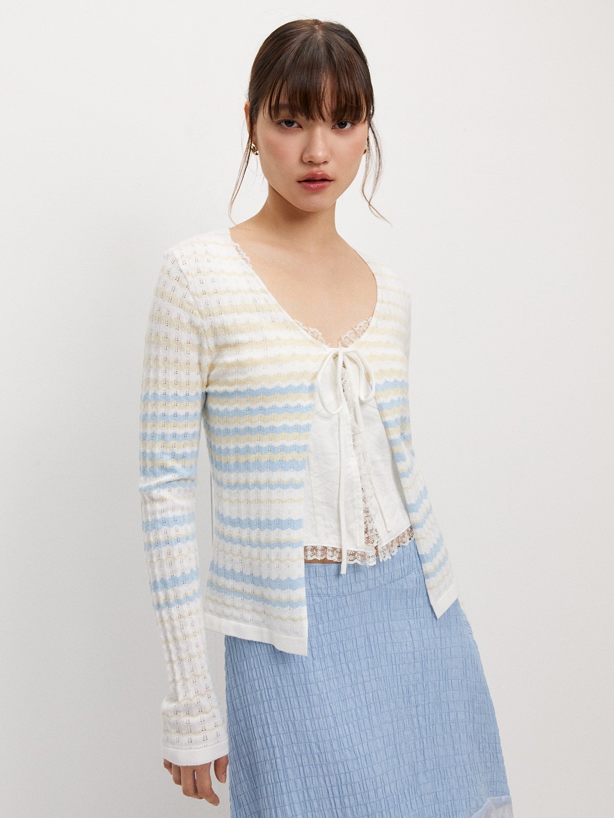 Blue Cardigan With Ties main image 0