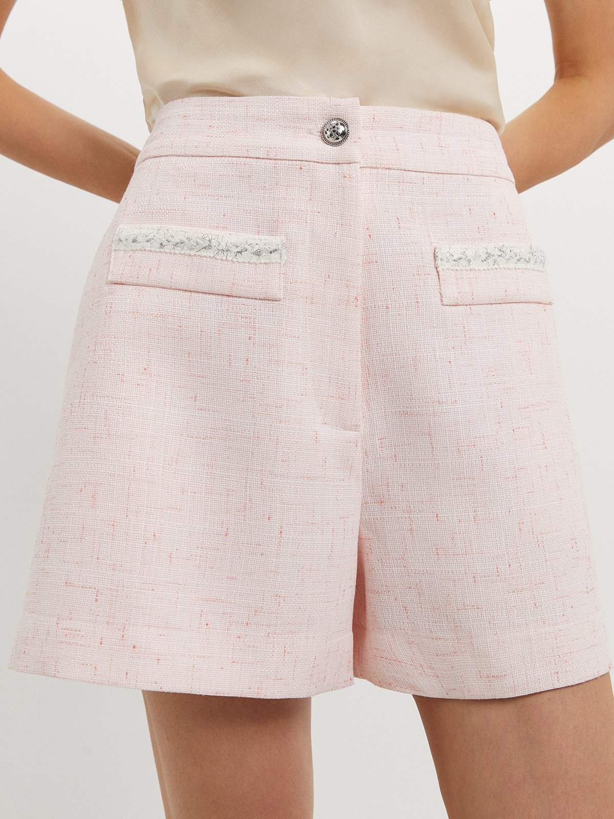 Strawberry Cream Tweed Shorts