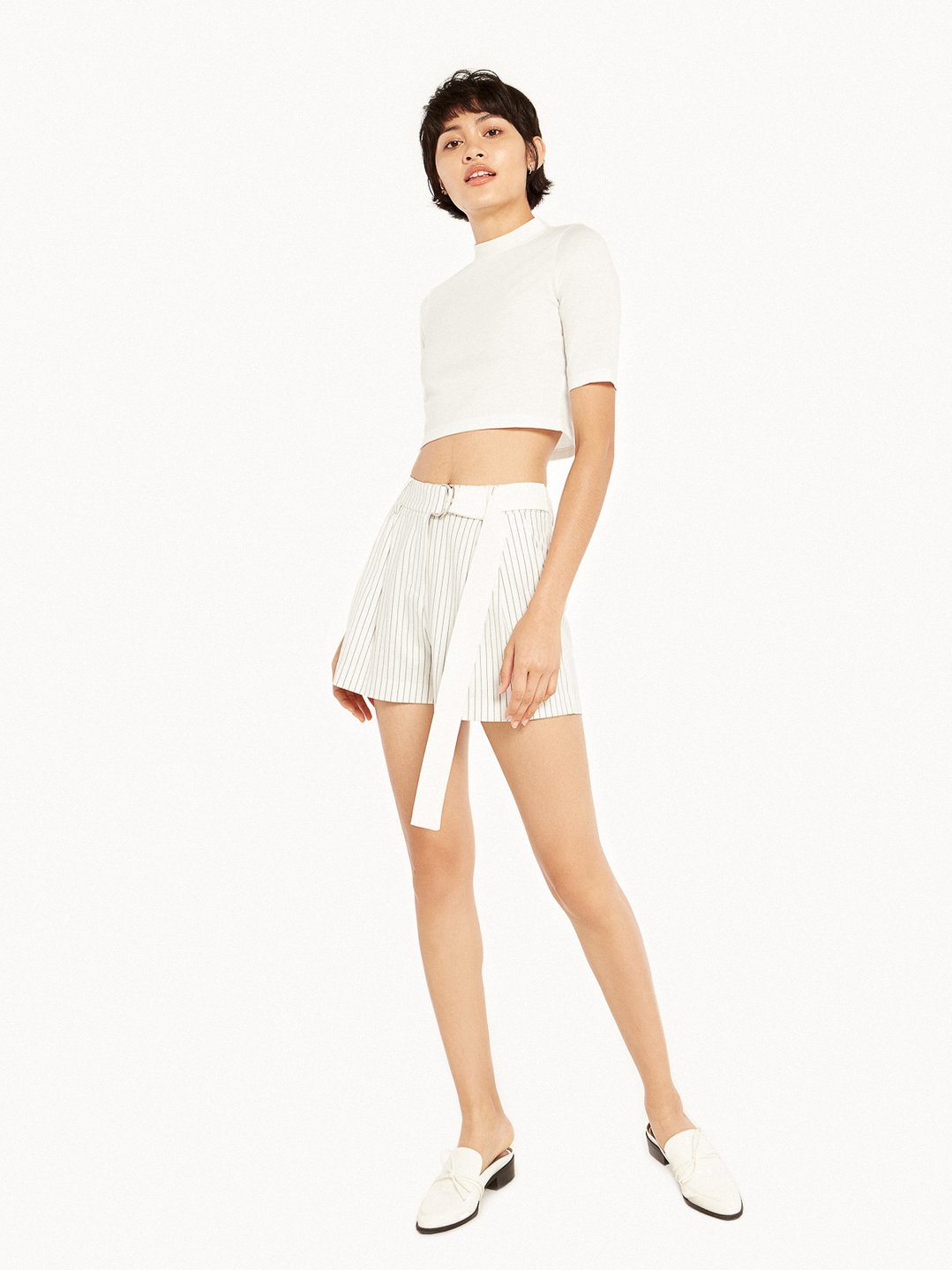 Elva White Knit Mini Skirt