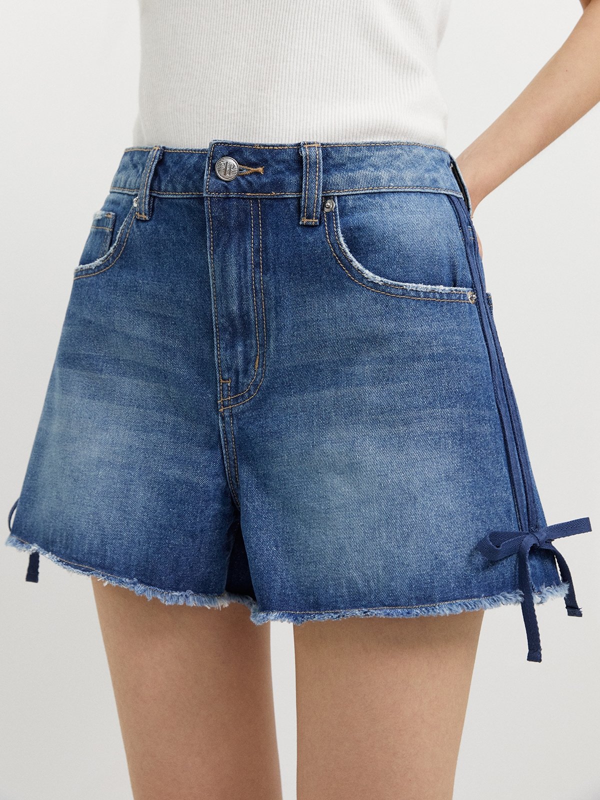 Bow Denim Shorts