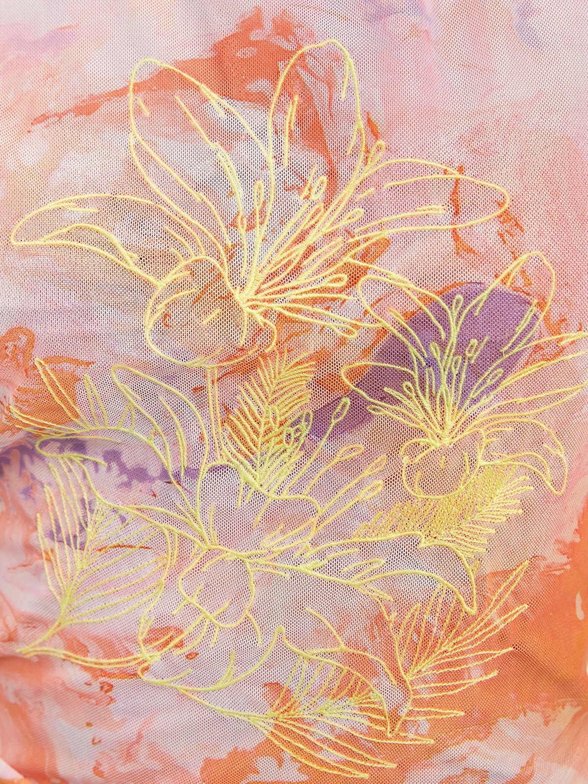Floral Embroidery Top - Multi Color - Pomelo Fashion