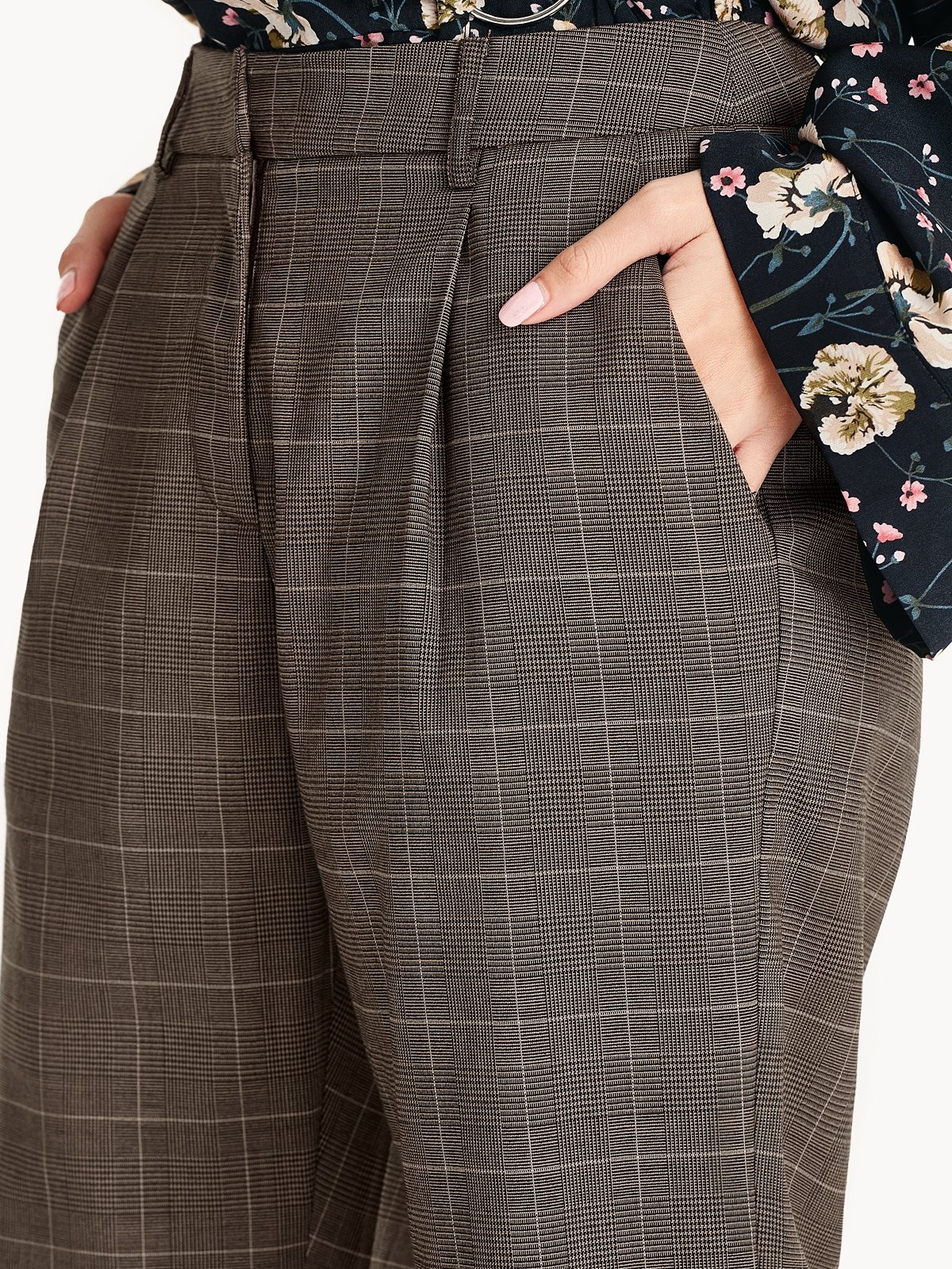 Herrera Glen Plaid Trousers - Pomelo 