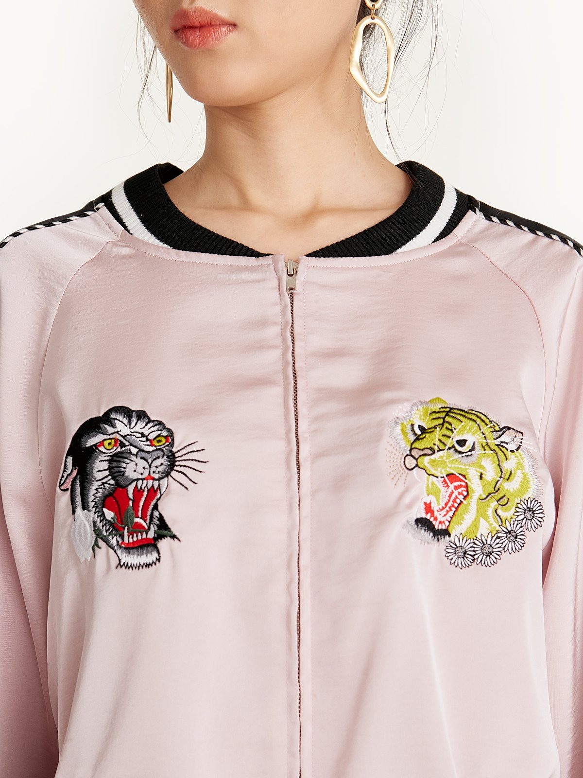Tiger embroidered bomber jacket online