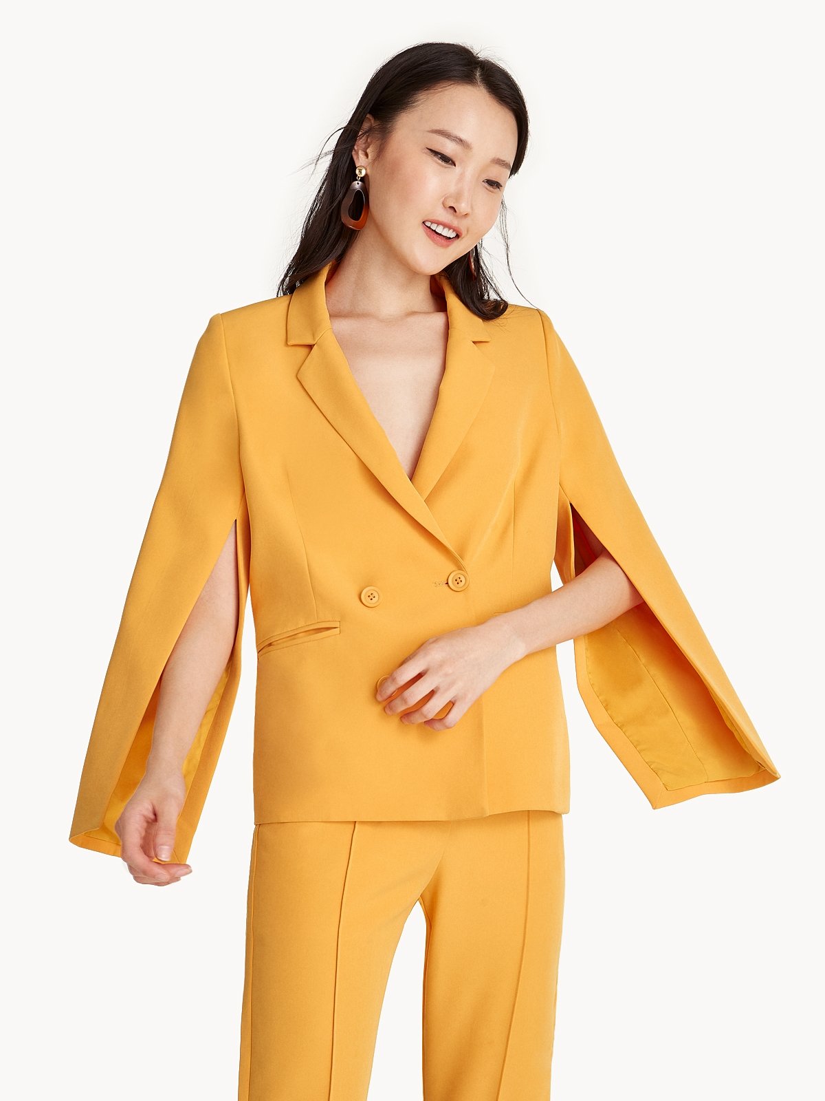 Yellow cape blazer discount