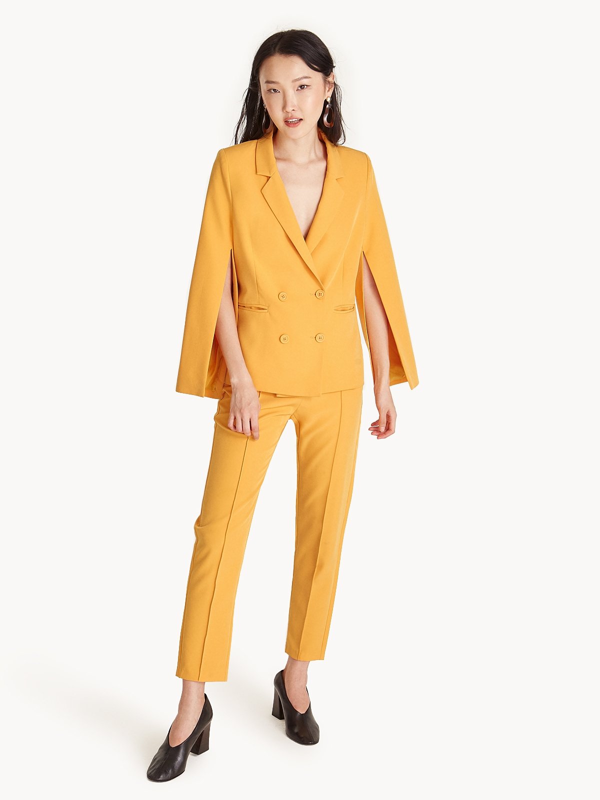 Yellow cape blazer online