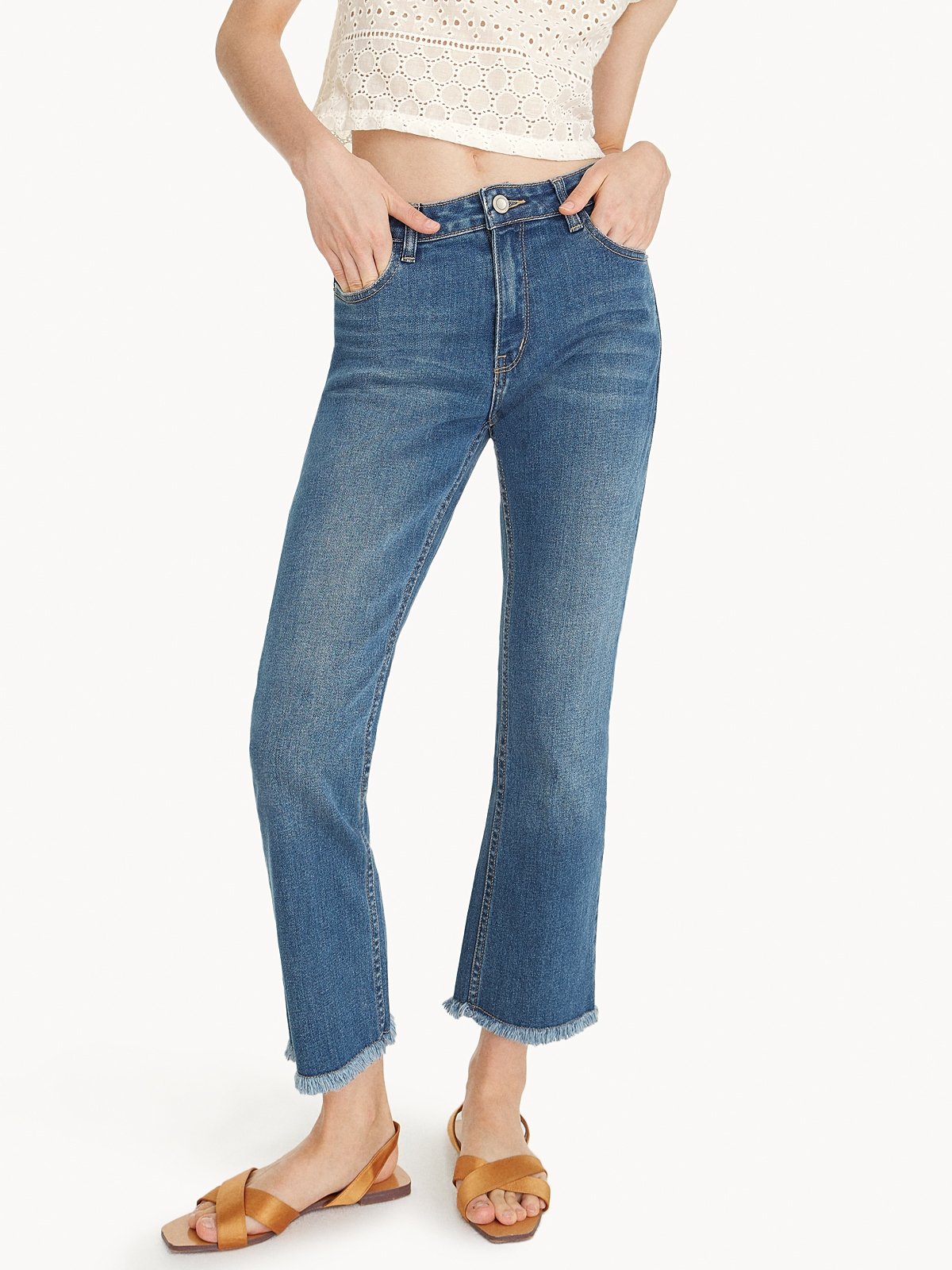 Side snap clearance wide leg jeans