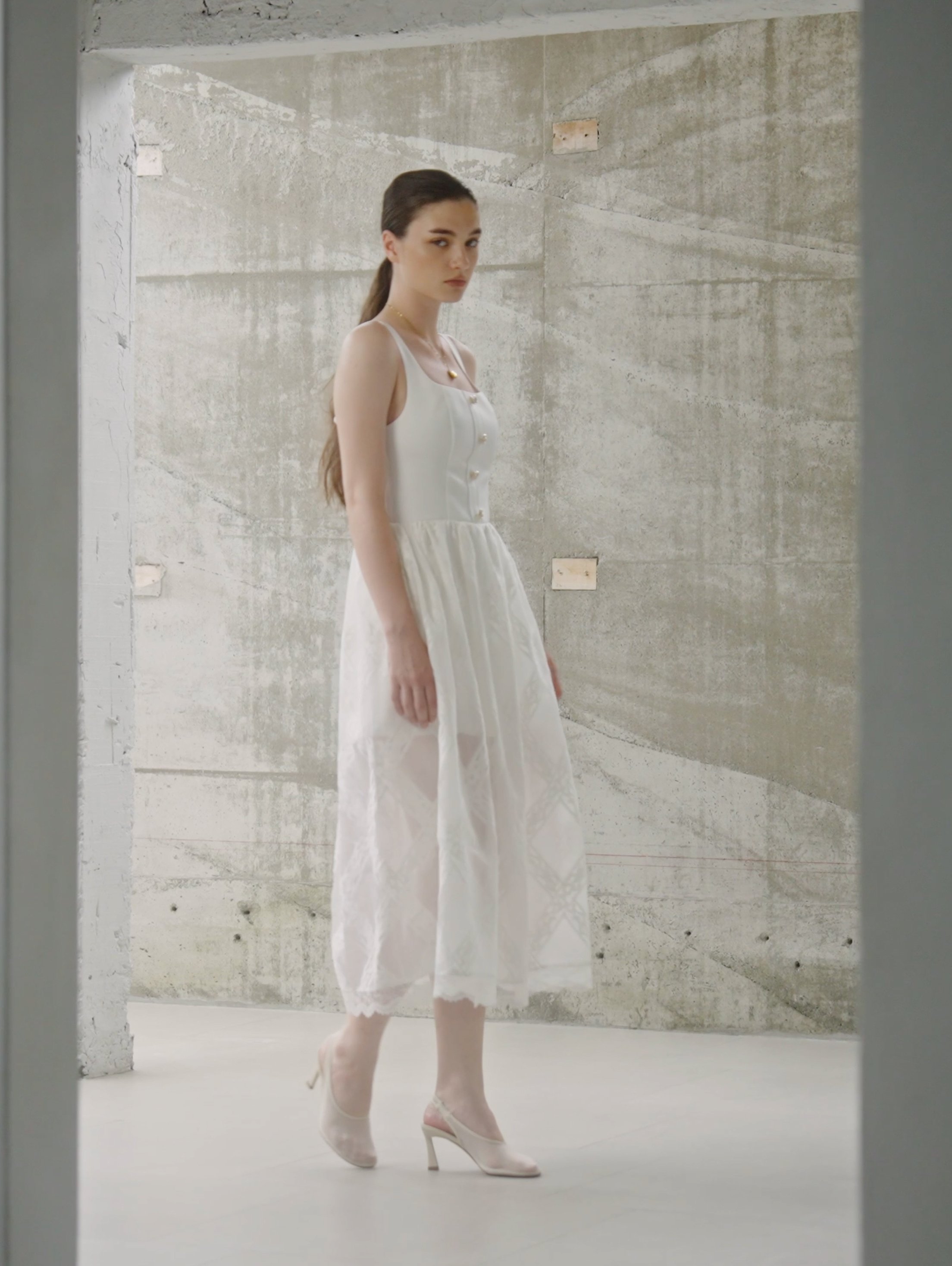 Pomelo. x Janesuda Lace Dress - White - Pomelo Fashion